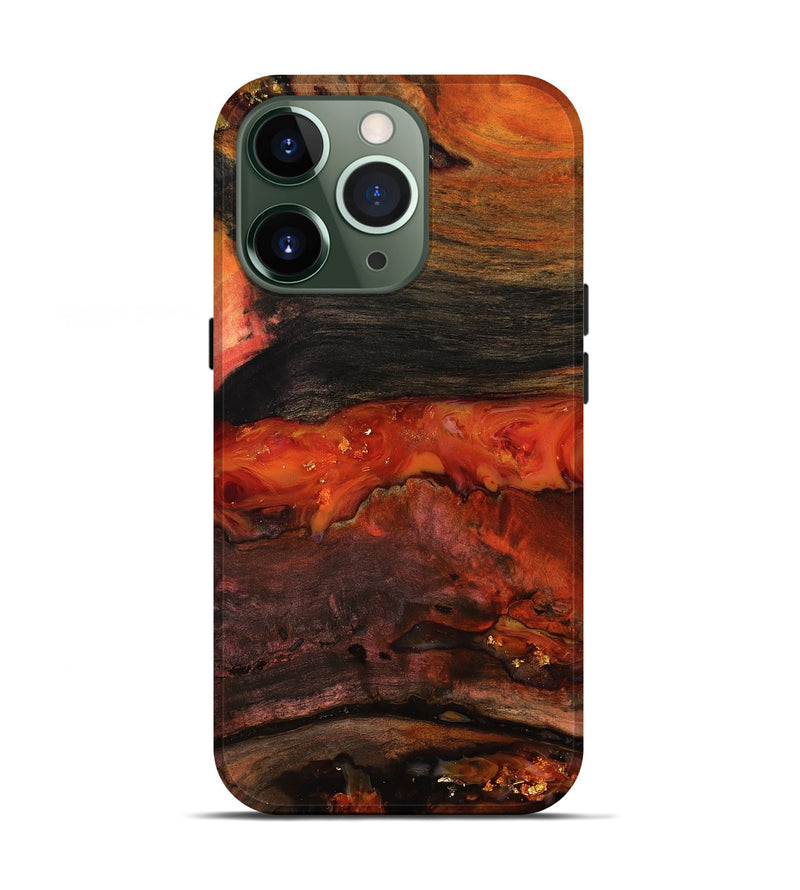 iPhone 13 Pro Wood Live Edge Phone Case - Shyann (Red, 801120)