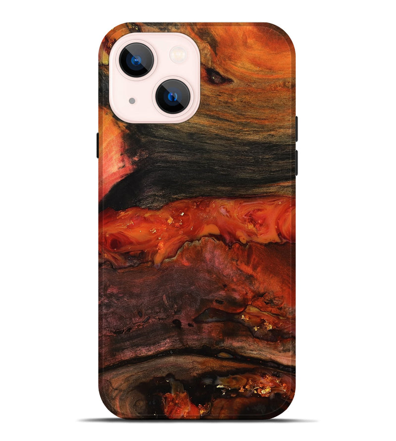 iPhone 14 Plus Wood Live Edge Phone Case - Shyann (Red, 801120)