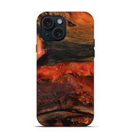 iPhone 15 Wood Live Edge Phone Case - Shyann (Red, 801120)
