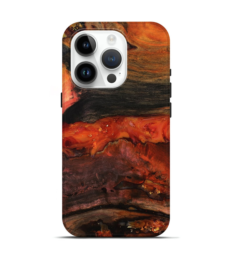 iPhone 15 Pro Wood Live Edge Phone Case - Shyann (Red, 801120)