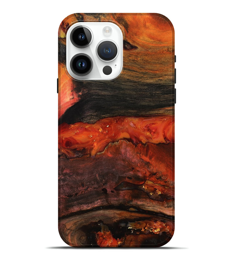 iPhone 15 Pro Max Wood Live Edge Phone Case - Shyann (Red, 801120)