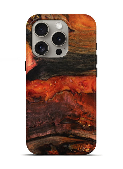 iPhone 16 Pro Wood Live Edge Phone Case - Shyann (Red, 801120)