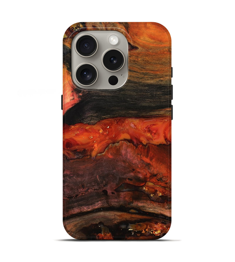 iPhone 16 Pro Wood Live Edge Phone Case - Shyann (Red, 801120)