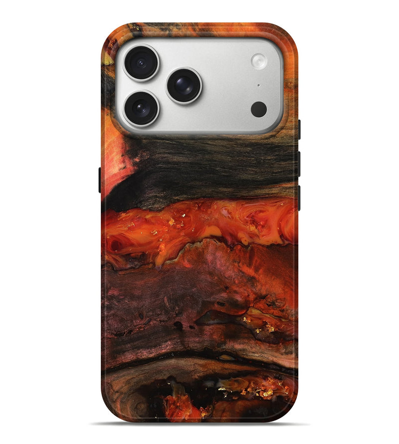 iPhone 17 Pro Max Wood Live Edge Phone Case - Shyann (Red, 801120)