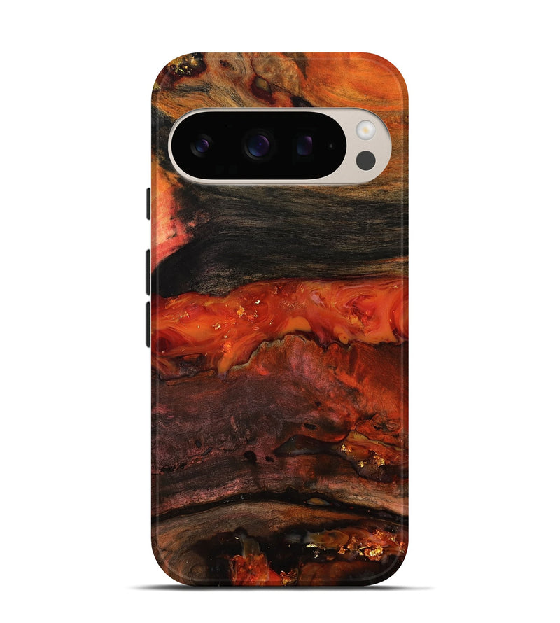 Pixel 10 Pro Wood Live Edge Phone Case - Shyann (Red, 801120)