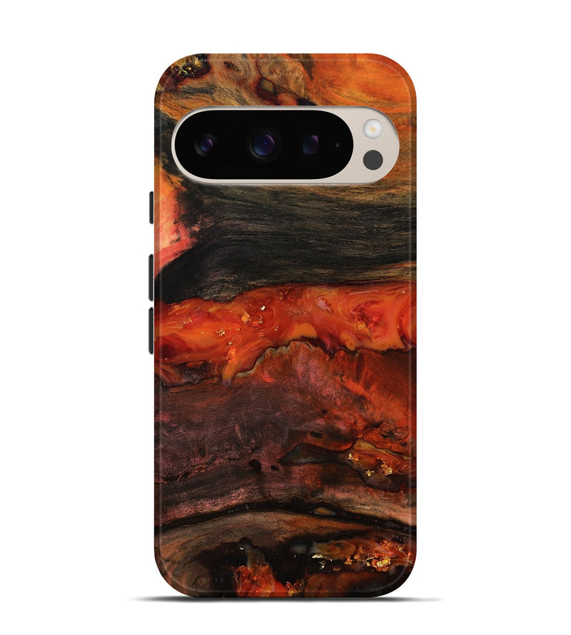 Pixel 9 Wood Live Edge Phone Case - Shyann (Red, 801120)