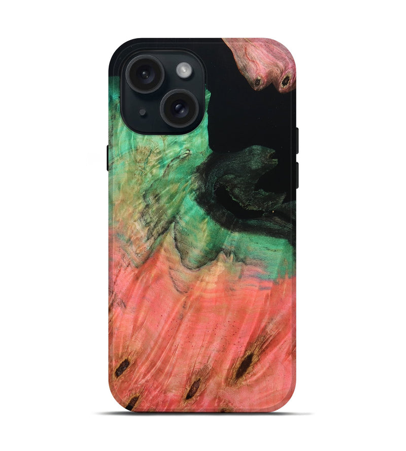 iPhone 15 Wood Live Edge Phone Case - Harriet (Double Dyed, 801122)