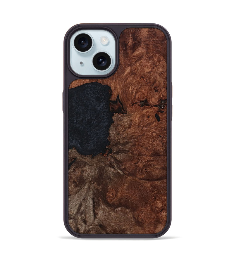 iPhone 15 Wood Phone Case - Baylor (Wood Burl, 801217)