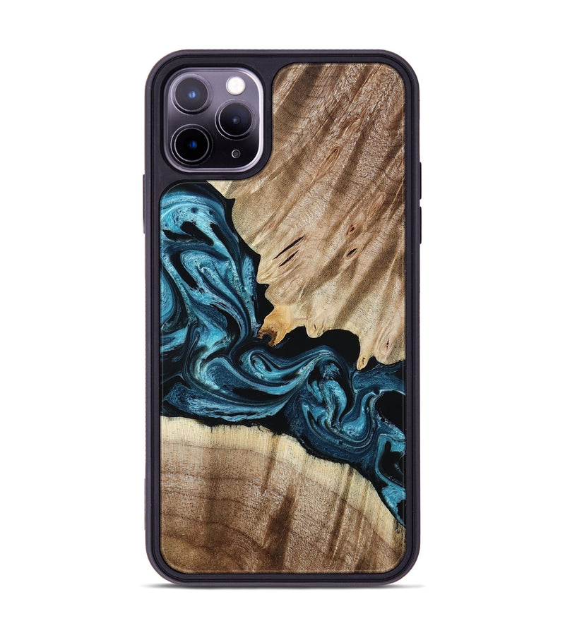 iPhone 11 Pro Max Wood Phone Case - Bernie (Blue, 801220)