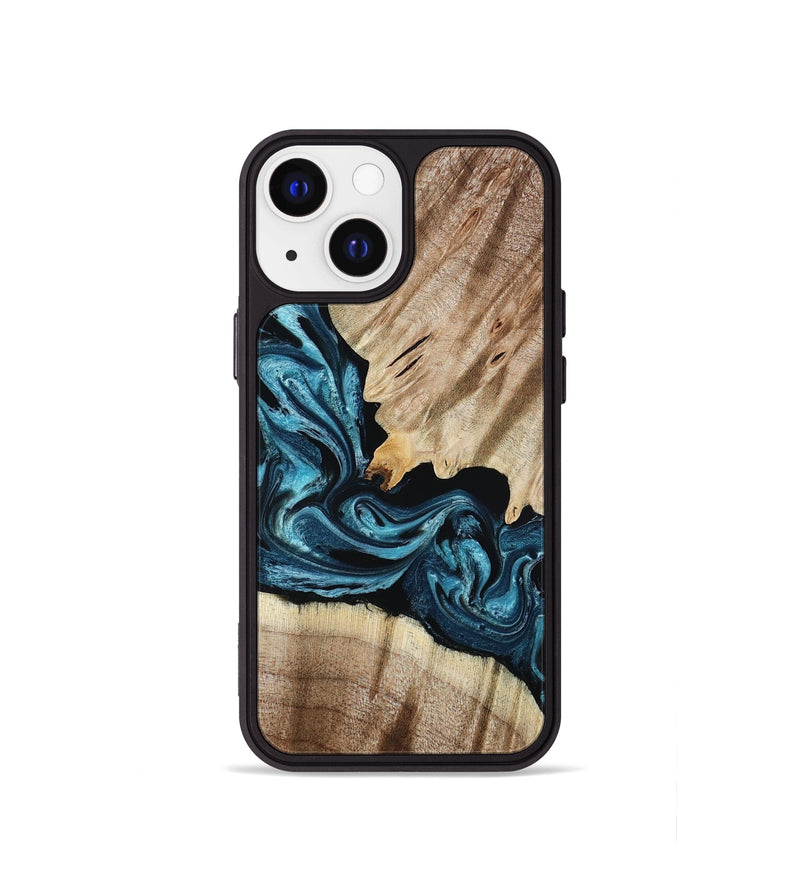 iPhone 13 mini Wood Phone Case - Bernie (Blue, 801220)