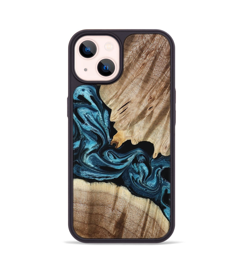 iPhone 14 Wood Phone Case - Bernie (Blue, 801220)