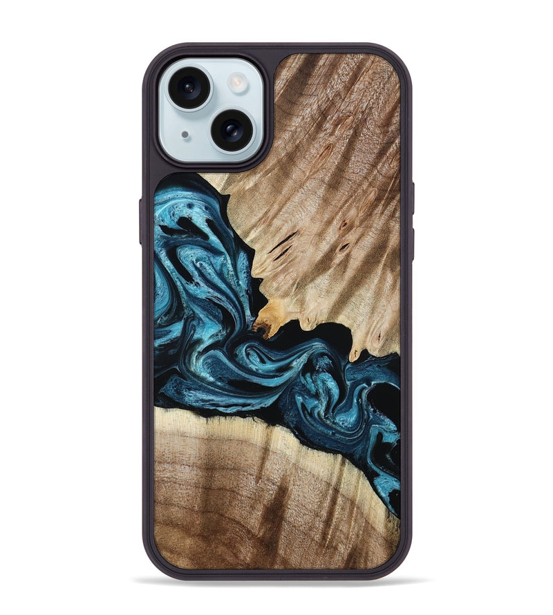iPhone 15 Plus Wood Phone Case - Bernie (Blue, 801220)