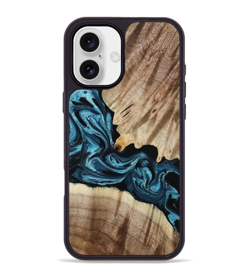 iPhone 16 Plus Wood Phone Case - Bernie (Blue, 801220)