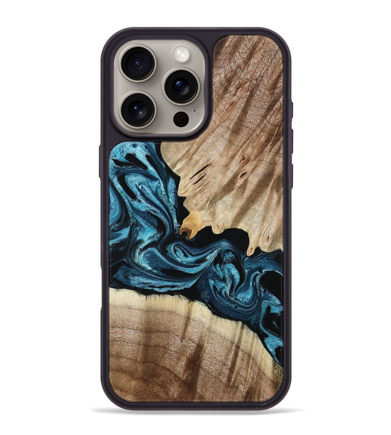 iPhone 16 Pro Max Wood Phone Case - Bernie (Blue, 801220)