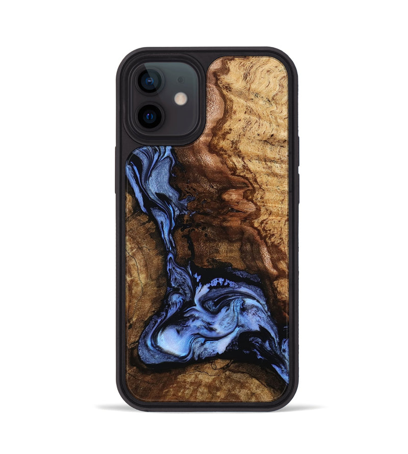 iPhone 12 Wood Phone Case - Ladonna (Blue, 801221)