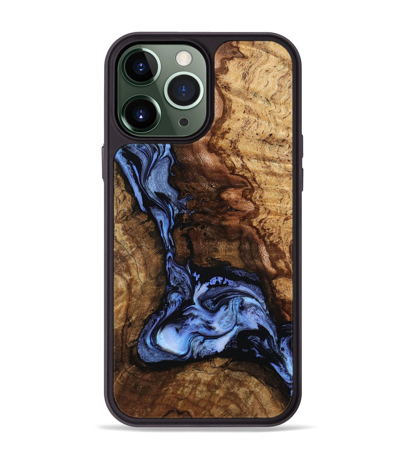 iPhone 13 Pro Max Wood Phone Case - Ladonna (Blue, 801221)