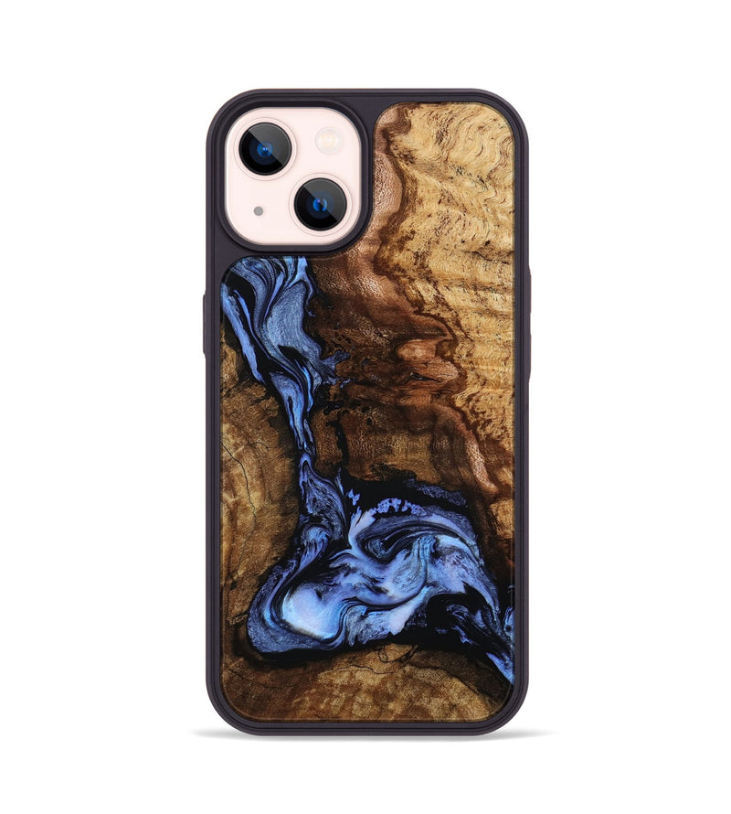 iPhone 14 Wood Phone Case - Ladonna (Blue, 801221)