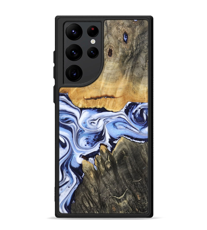 Galaxy S22 Ultra Wood Phone Case - Son (Blue, 801222)