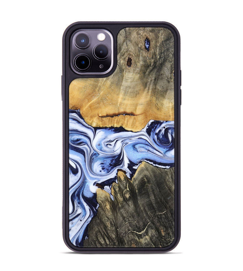 iPhone 11 Pro Max Wood Phone Case - Son (Blue, 801222)