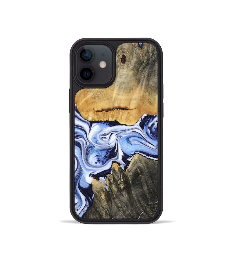 iPhone 12 mini Wood Phone Case - Son (Blue, 801222)