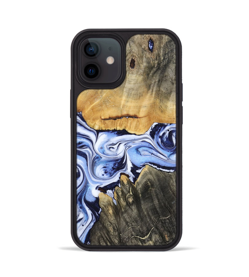 iPhone 12 Wood Phone Case - Son (Blue, 801222)