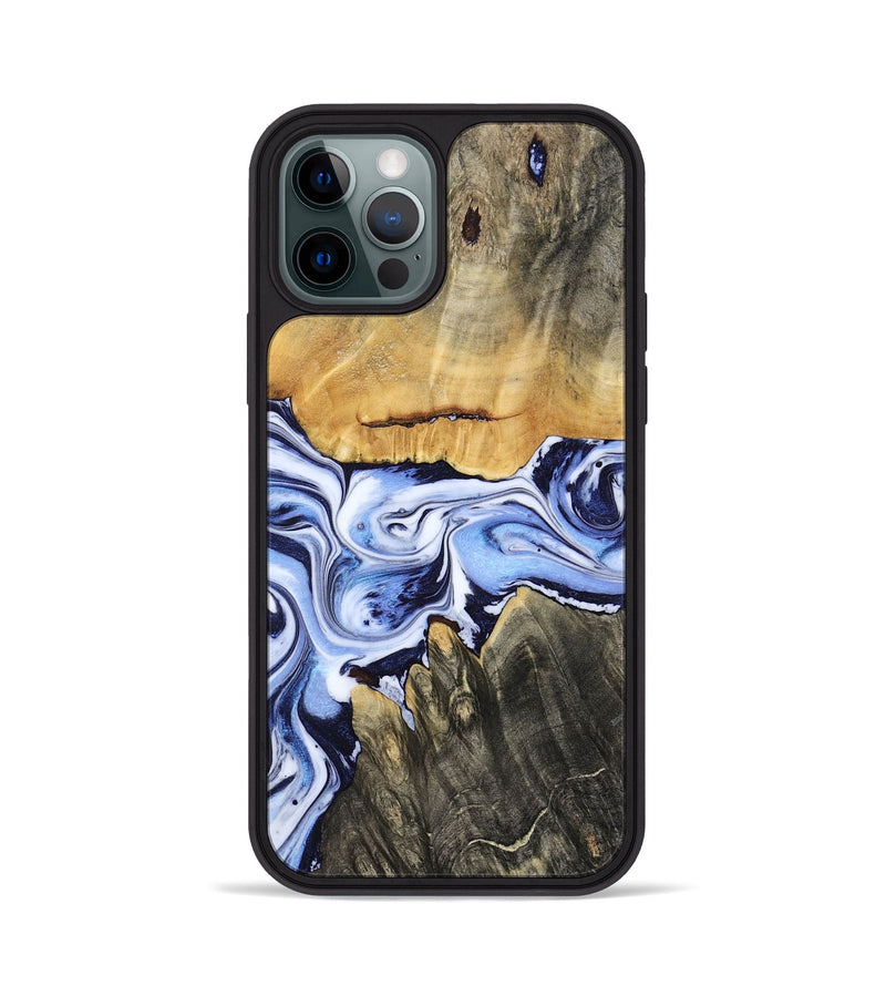 iPhone 12 Pro Wood Phone Case - Son (Blue, 801222)