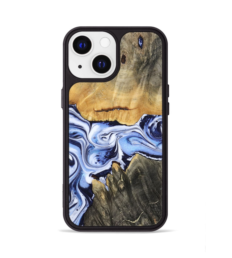 iPhone 13 Wood Phone Case - Son (Blue, 801222)
