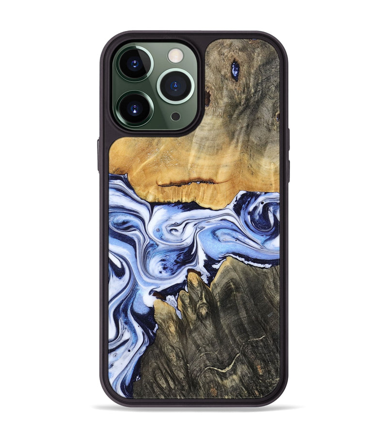 iPhone 13 Pro Max Wood Phone Case - Son (Blue, 801222)