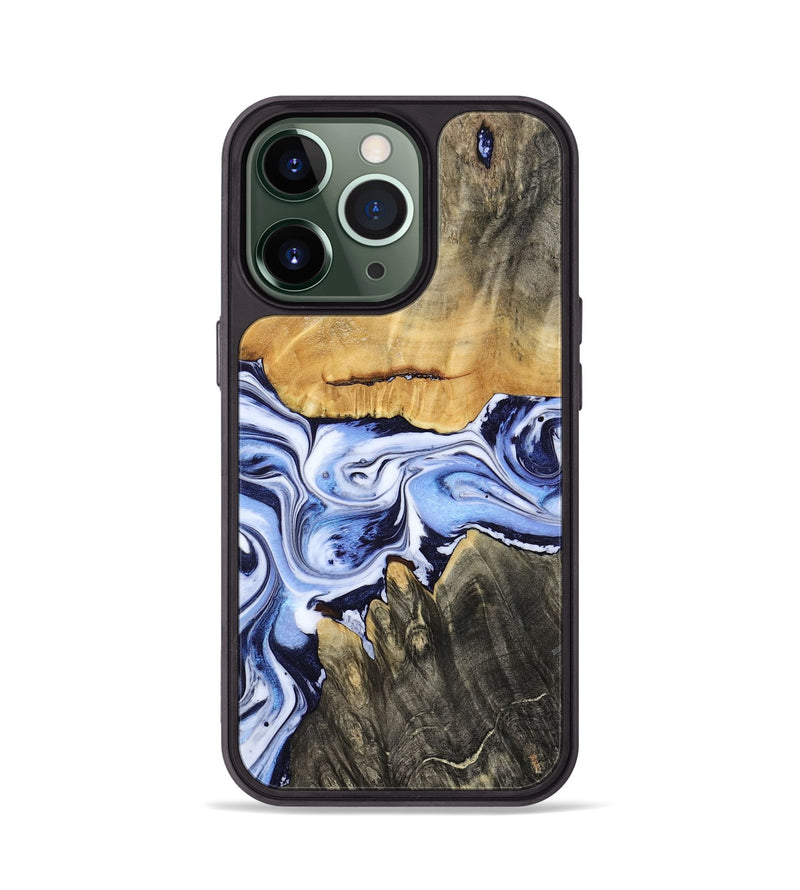 iPhone 13 Pro Wood Phone Case - Son (Blue, 801222)