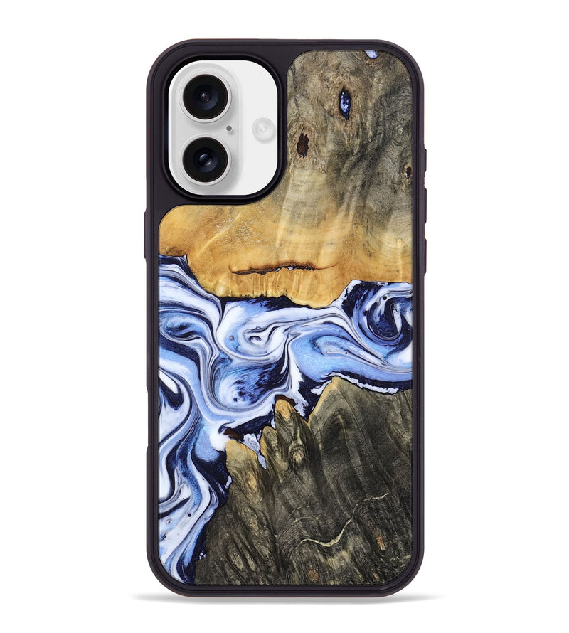 iPhone 16 Plus Wood Phone Case - Son (Blue, 801222)