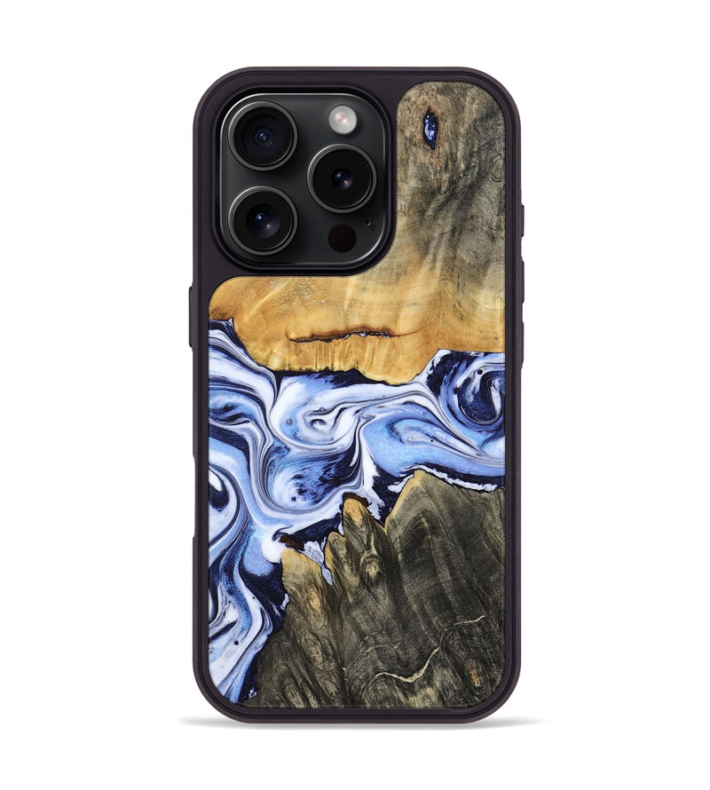 iPhone 16 Pro Wood Phone Case - Son (Blue, 801222)