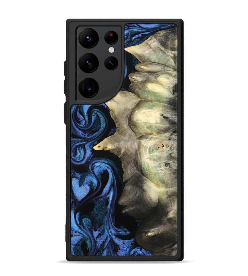 Galaxy S22 Ultra Wood Phone Case - Kristal (Blue, 801223)