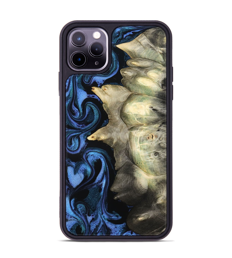 iPhone 11 Pro Max Wood Phone Case - Kristal (Blue, 801223)