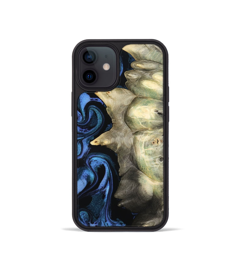 iPhone 12 mini Wood Phone Case - Kristal (Blue, 801223)