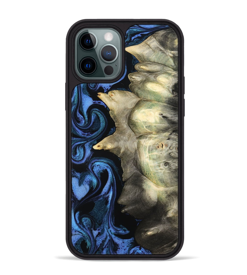 iPhone 12 Pro Max Wood Phone Case - Kristal (Blue, 801223)