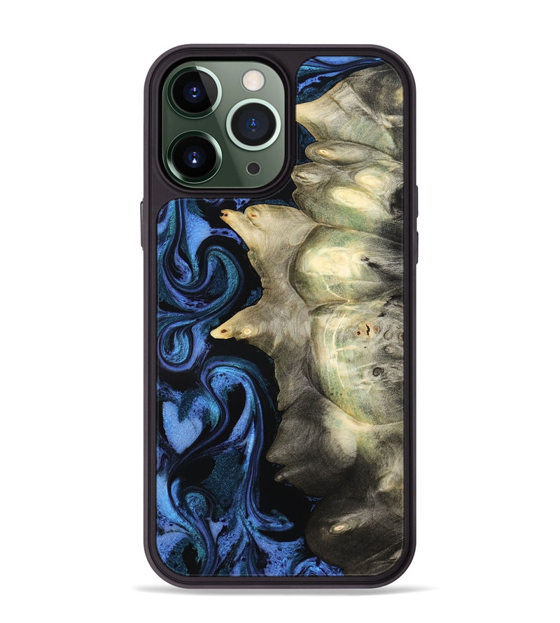 iPhone 13 Pro Max Wood Phone Case - Kristal (Blue, 801223)
