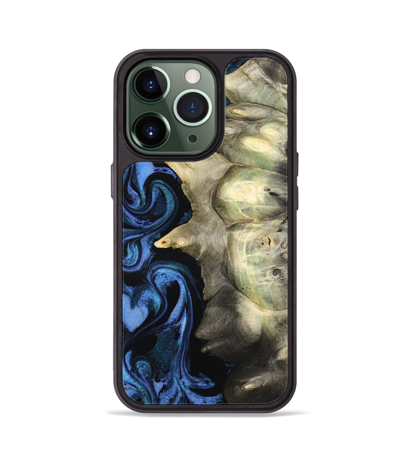 iPhone 13 Pro Wood Phone Case - Kristal (Blue, 801223)