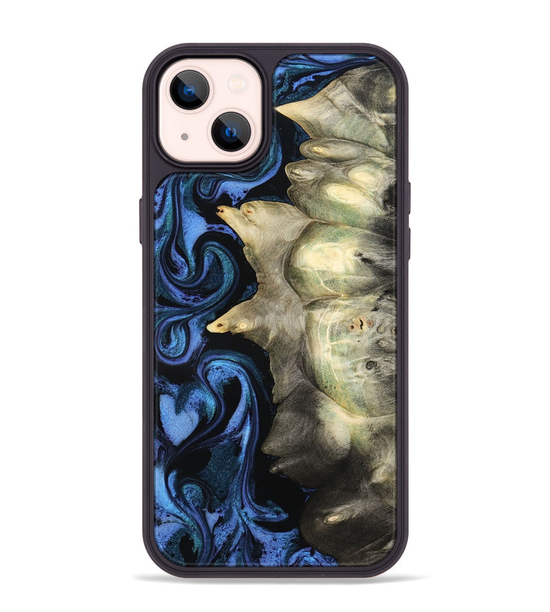 iPhone 14 Plus Wood Phone Case - Kristal (Blue, 801223)