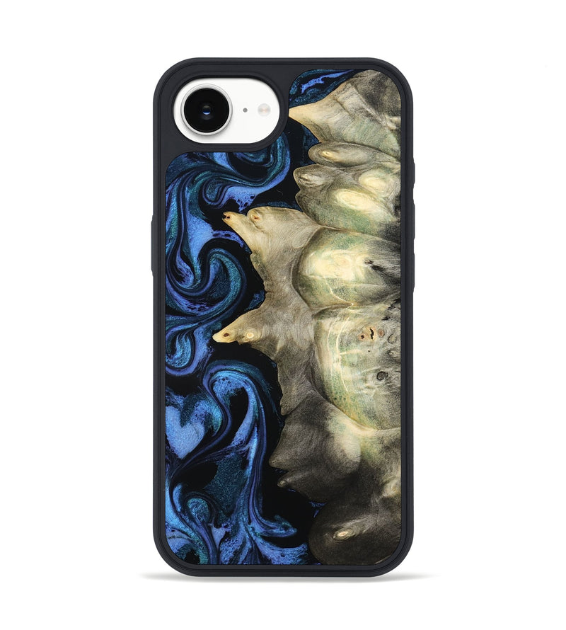 iPhone 16e Wood Phone Case - Kristal (Blue, 801223)