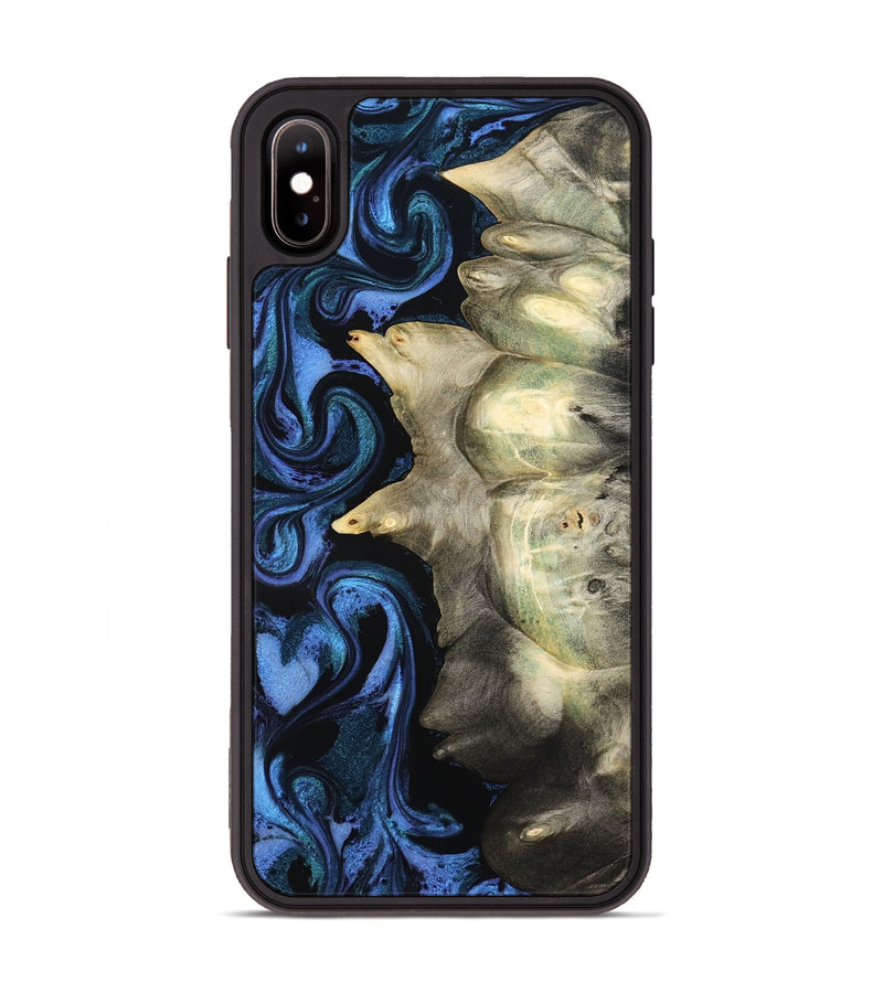 iPhone Xs Max Wood Phone Case - Kristal (Blue, 801223)