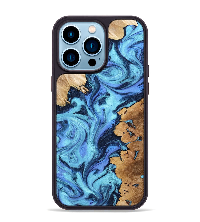 iPhone 14 Pro Max Wood Phone Case - Rolla (Blue, 801225)