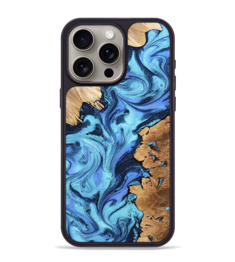 iPhone 15 Pro Max Wood Phone Case - Rolla (Blue, 801225)