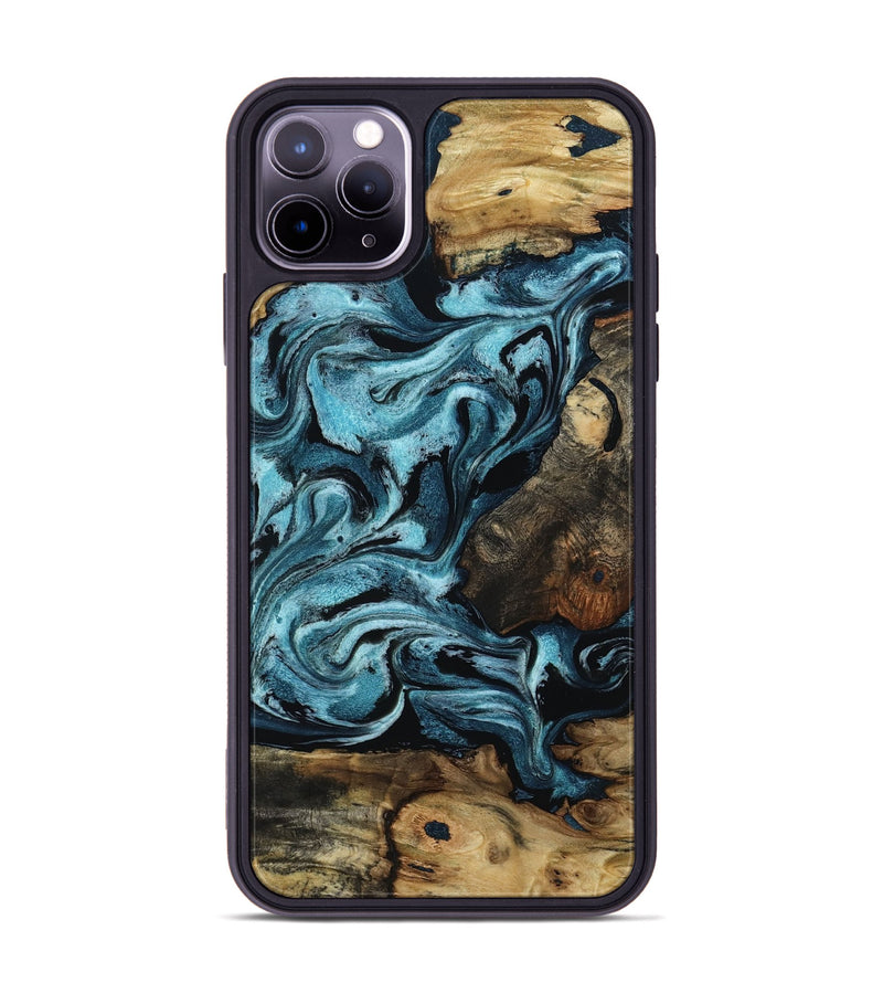 iPhone 11 Pro Max Wood Phone Case - Cade (Blue, 801226)