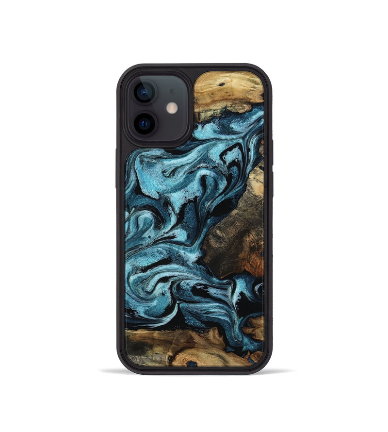iPhone 12 mini Wood Phone Case - Cade (Blue, 801226)