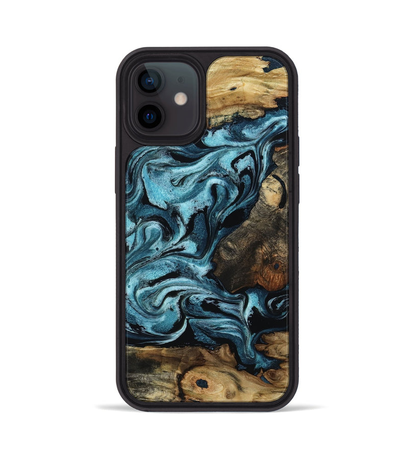 iPhone 12 Wood Phone Case - Cade (Blue, 801226)