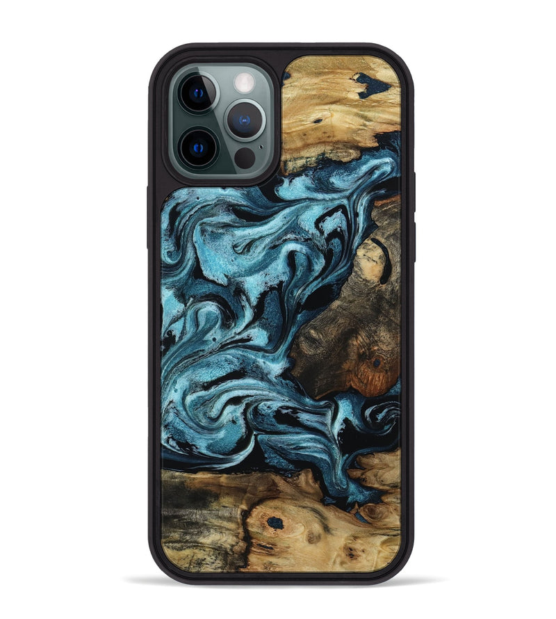 iPhone 12 Pro Max Wood Phone Case - Cade (Blue, 801226)