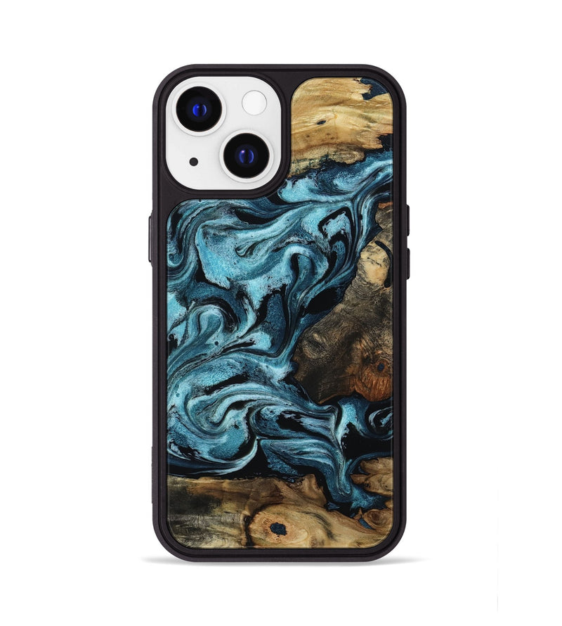 iPhone 13 Wood Phone Case - Cade (Blue, 801226)