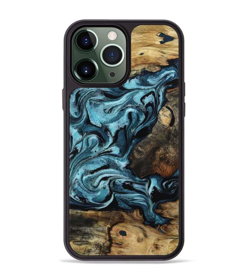 iPhone 13 Pro Max Wood Phone Case - Cade (Blue, 801226)