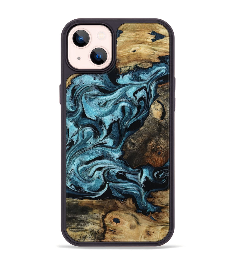 iPhone 14 Plus Wood Phone Case - Cade (Blue, 801226)