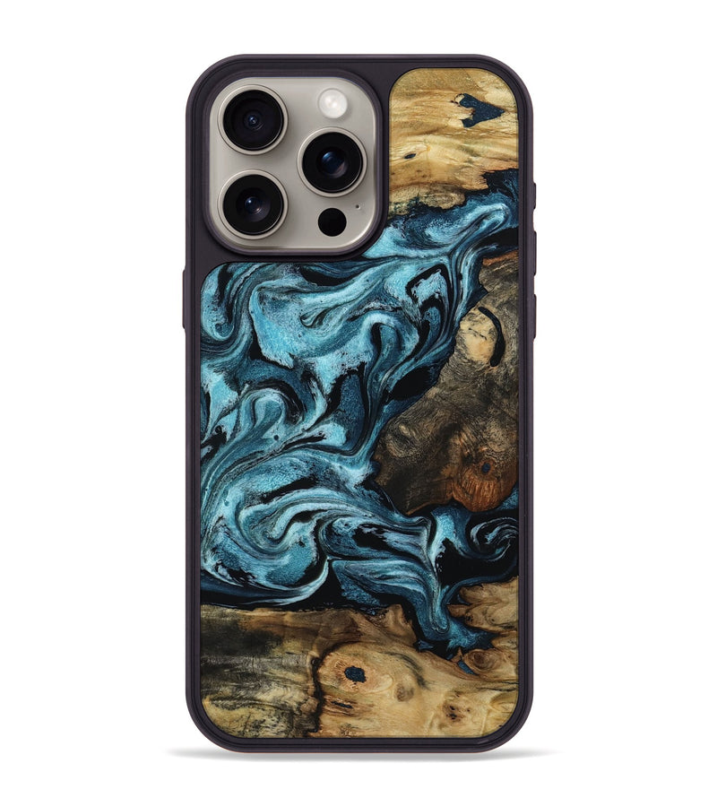 iPhone 15 Pro Max Wood Phone Case - Cade (Blue, 801226)